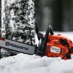 husqvarna chainsaw in snow