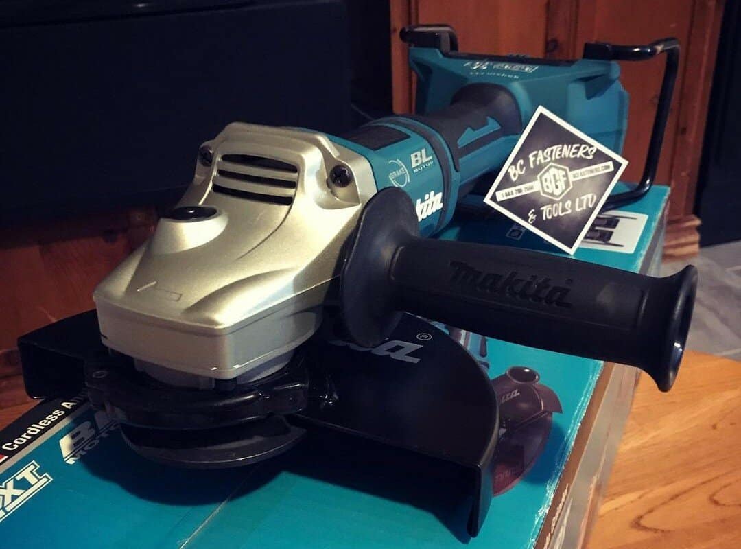 Makita Angle Grinder lies on the table