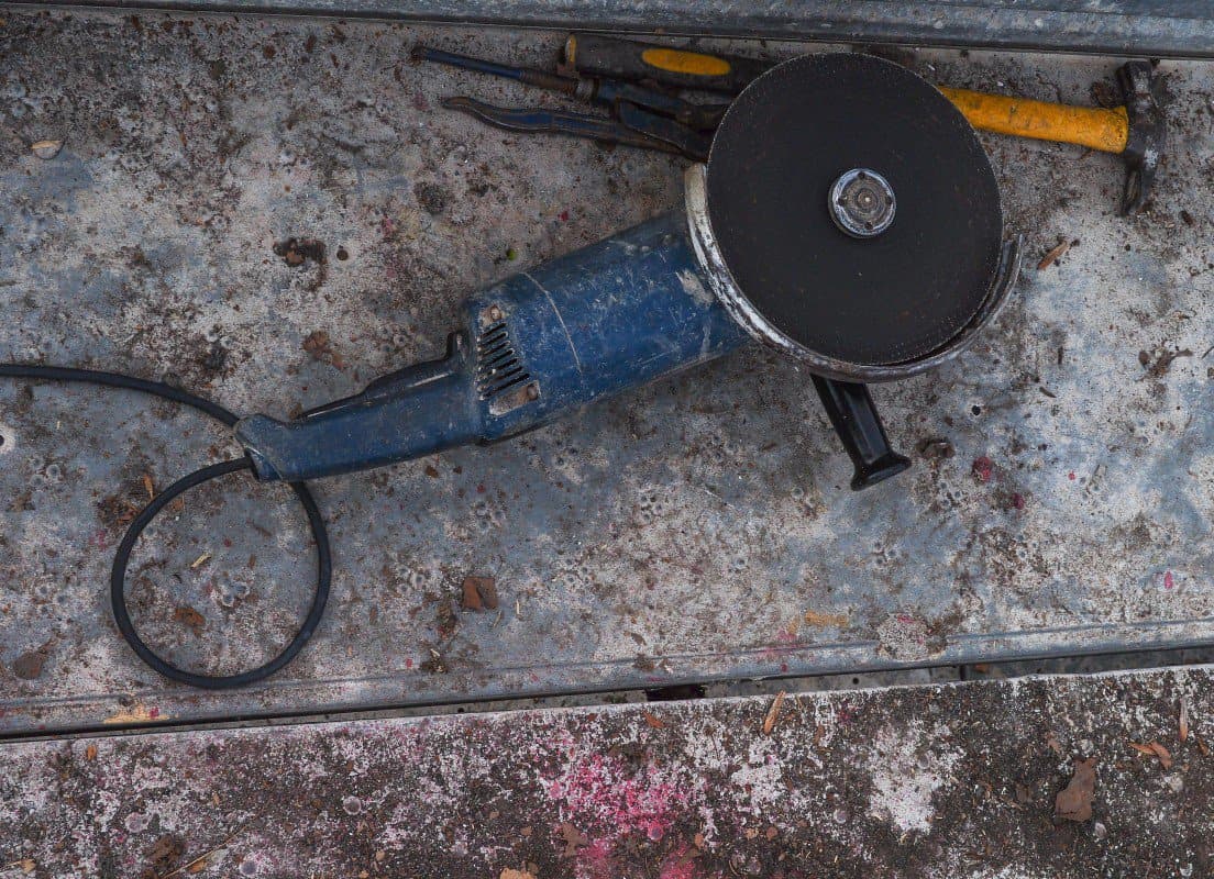  Angle Grinder lies on the table